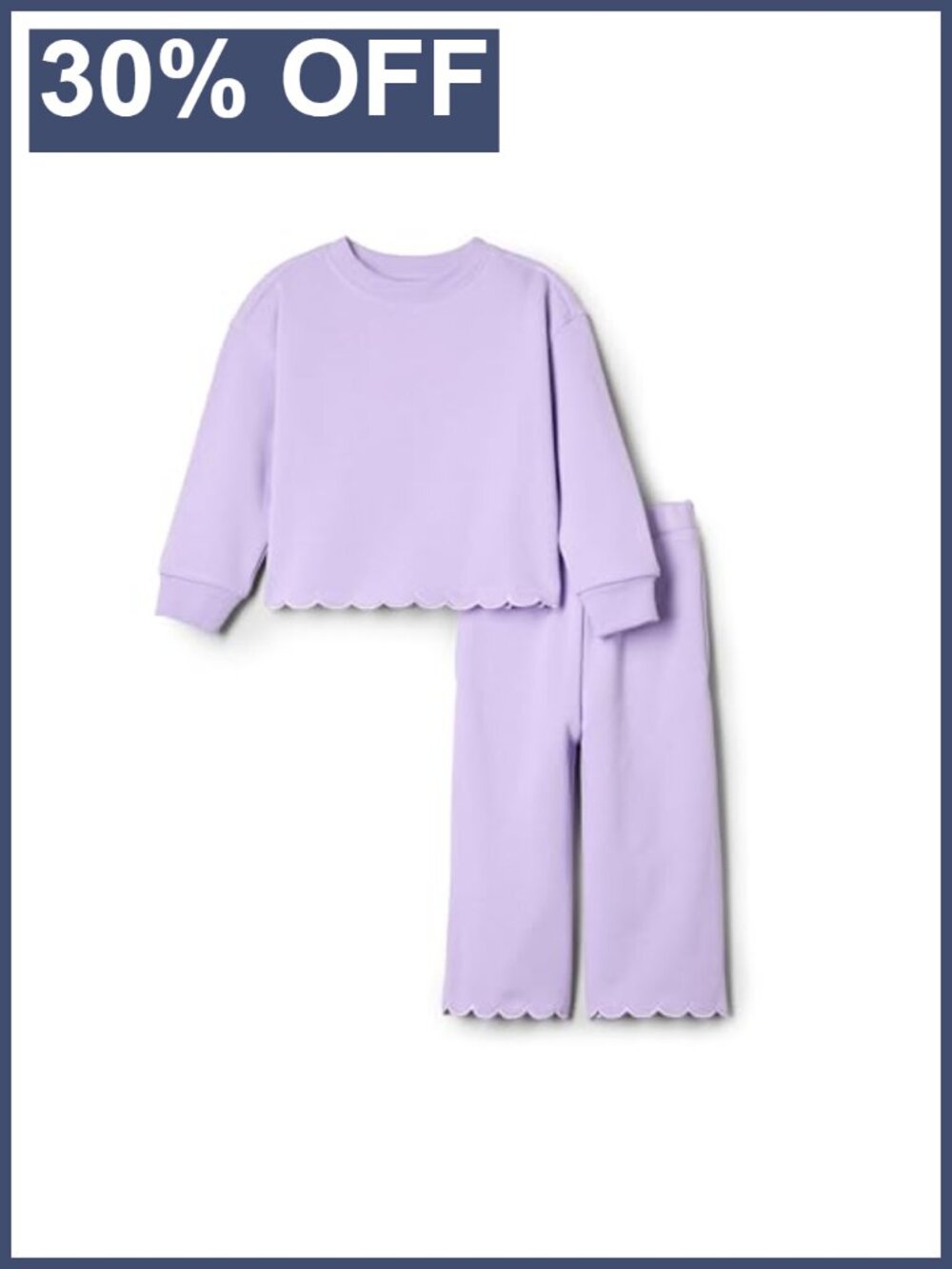 Toddler Girls French Terry Sweatshirt & Pant Set Pull On Relaxed Fit